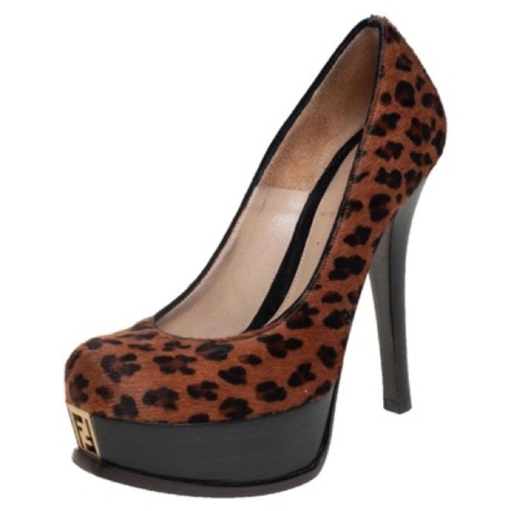 Fendi platform leopard heels
